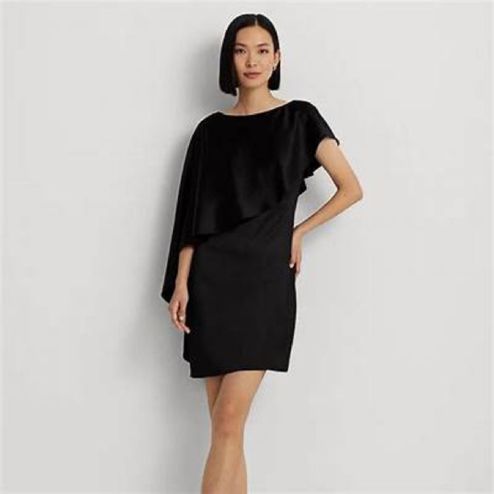 Satin Cape Cocktail Dress by Ralph Lauren. New with tags! - Picture 3 of 3